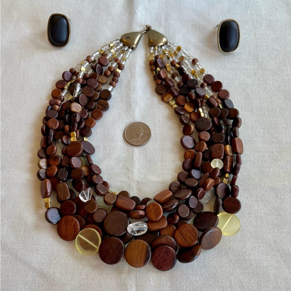 Vintage Jay Strongwater 7 Strand Choker and Earring Set - Picture 16 of 16